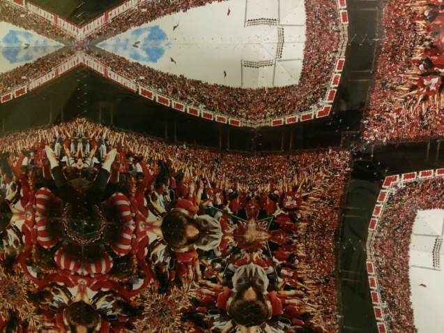 Ohio Star: Ohio Stadium photoquilt detail